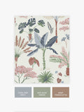 Pastel Oasis Palm wallpaper sample A4, imported from the UK