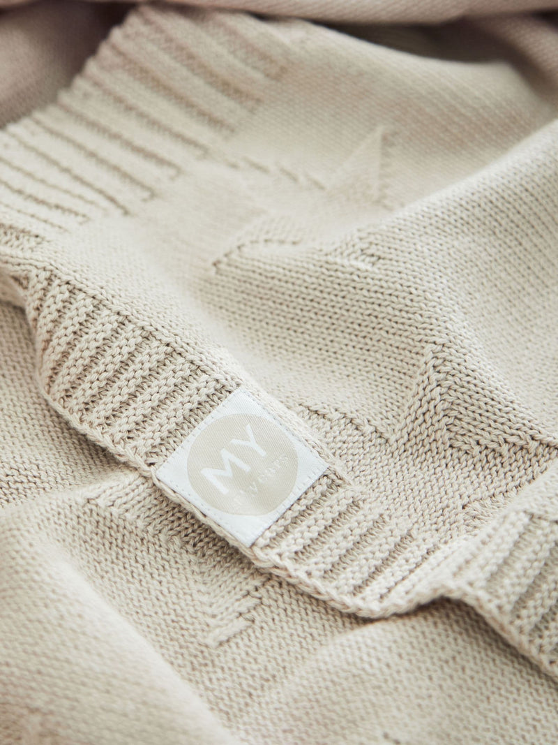 My 1st Years oatmeal star jacquard baby blanket, UK version