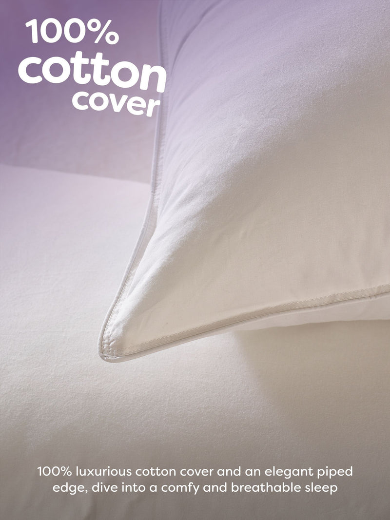 Snuggledown 2 Pack Luxury Quilted Firm Side Sleeper White Pillows (British brand)