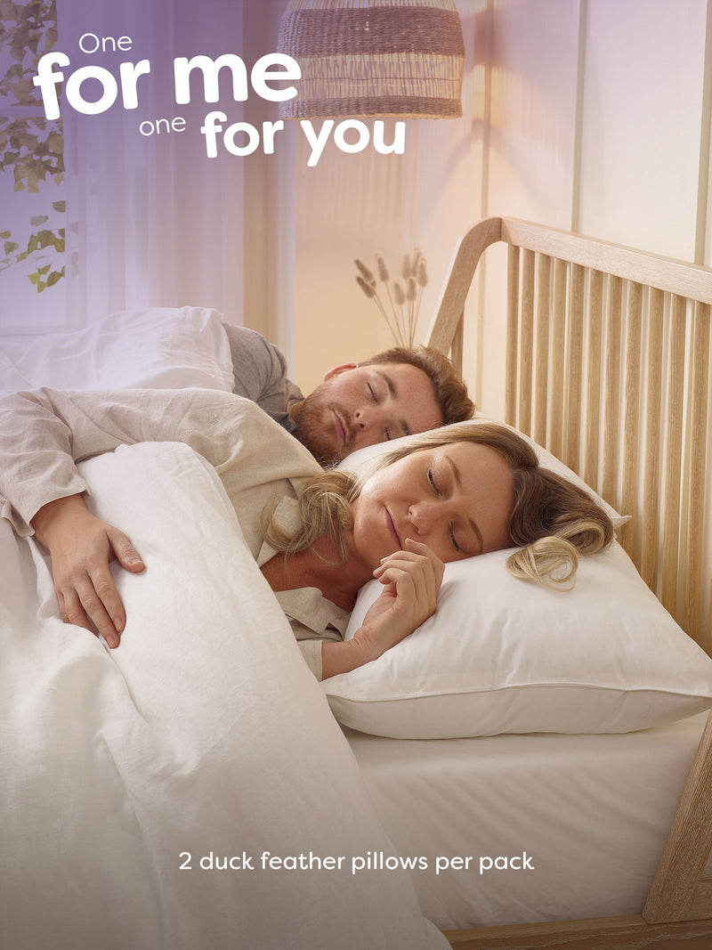 Snuggledown 2 Pack Luxury Quilted Firm Side Sleeper White Pillows (British brand)