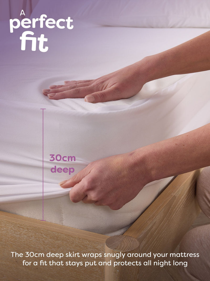 Slumberdown white waterproof fitted mattress protector (British brand)