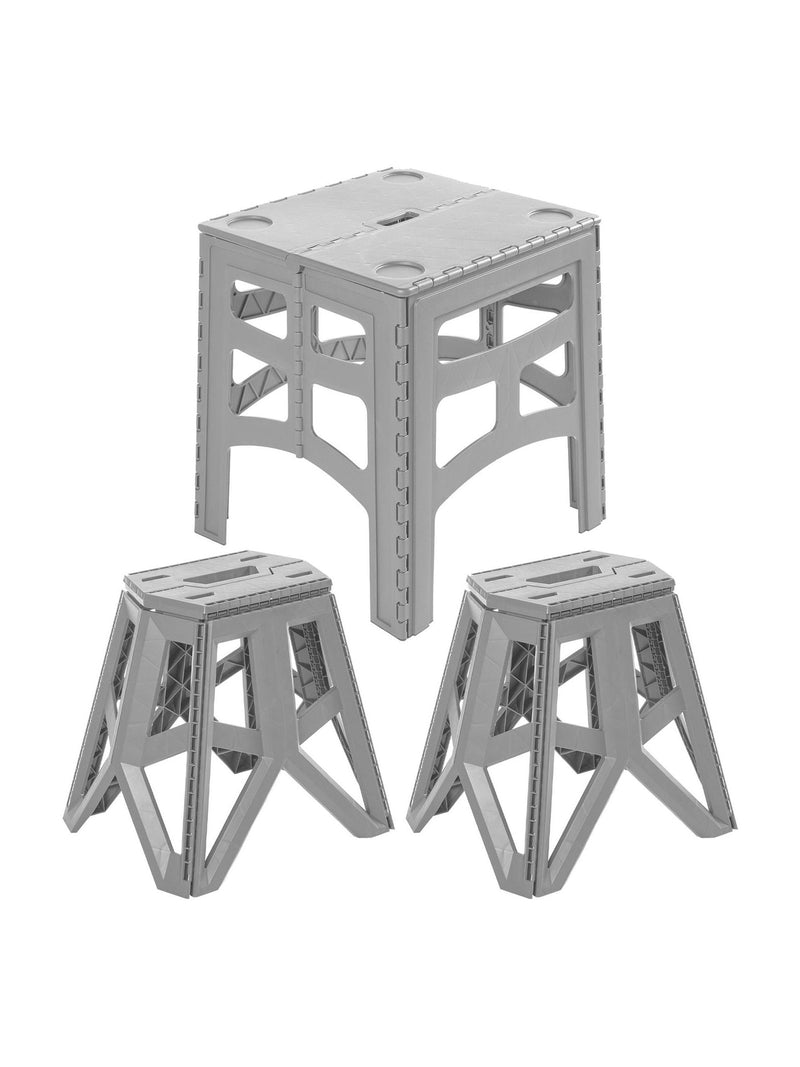 Keeeper foldable outdoor chairs and table set in Nordic grey, UK version