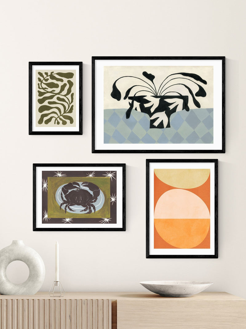 East End Prints Black Friendly Terracotta V wall art print - British product