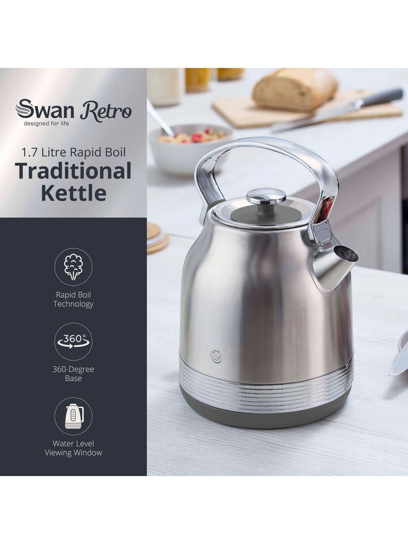 Swan Retro Traditional 1.7L electric kettle (British brand)