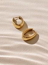 Next Gold Tone Waterproof Stainless Steel Oval Hoop Earrings- Buy online at McGrocer