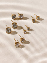 Next Gold Tone Waterproof Stainless Steel Sparkle Stud Earrings 5 Pack- Buy online at McGrocer