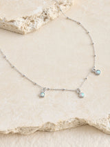 Next Sterling Silver Opal Effect Stone Drop Necklace- Buy online at McGrocer