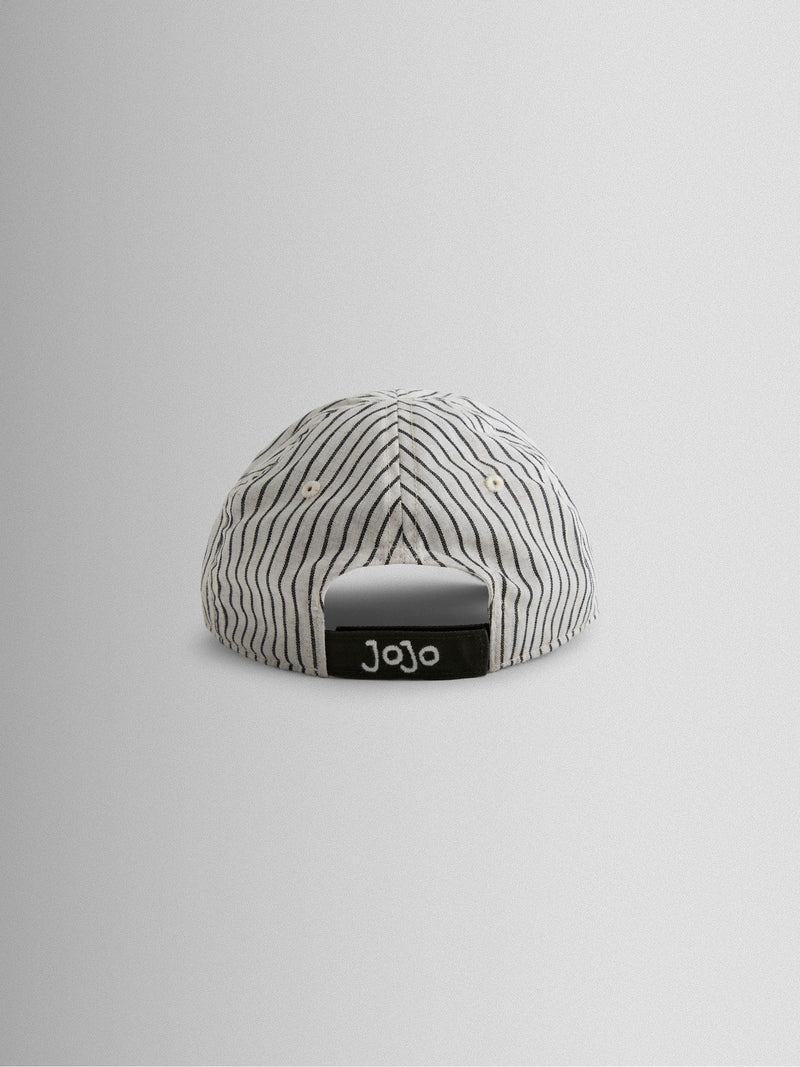 JoJo Maman Bébé ecru striped baby cap (British brand)