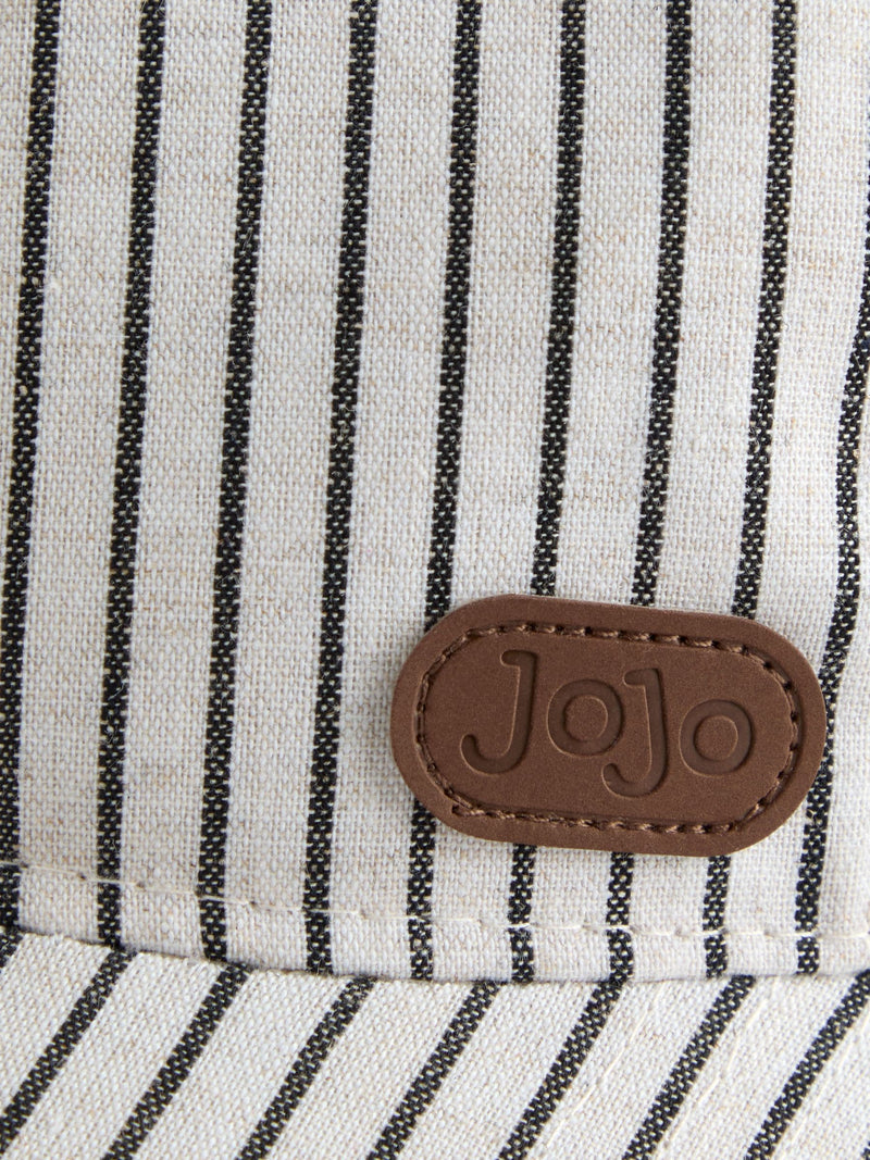 JoJo Maman Bébé ecru striped baby cap (British brand)