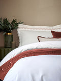 Christy cotton sateen pillowcase pair scalloped edge, UK version