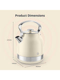 Swan Cream Retro Traditional Electric Kettle 1.7 Litre (British brand)
