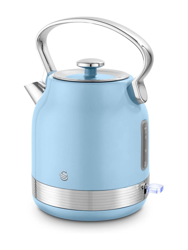 Swan Blue 1.7L Retro Kettle, imported from the UK