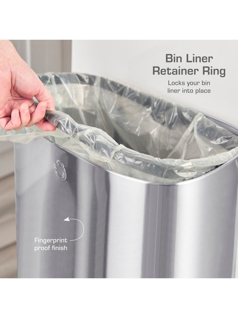 Swan stainless steel rectangular sensor bin 80L (British brand)