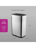 Swan stainless steel rectangular sensor bin 80L (British brand)