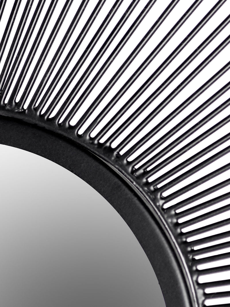 Paoletti black wire wall mirror 70cm, imported from the UK
