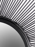 Paoletti black wire wall mirror 70cm, imported from the UK