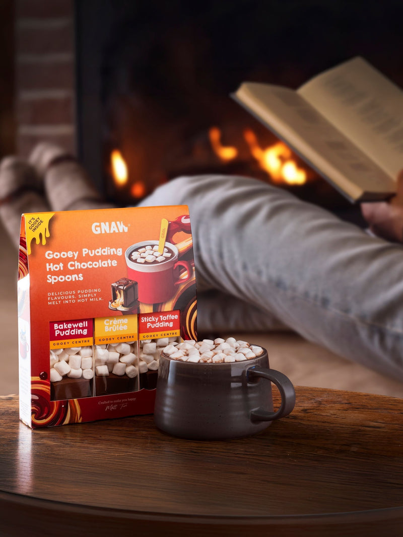 Gooey Pudding Hot Chocolate Spoon Set with three flavours, UK version
