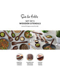 Sur La Table walnut wooden utensil set (British brand)