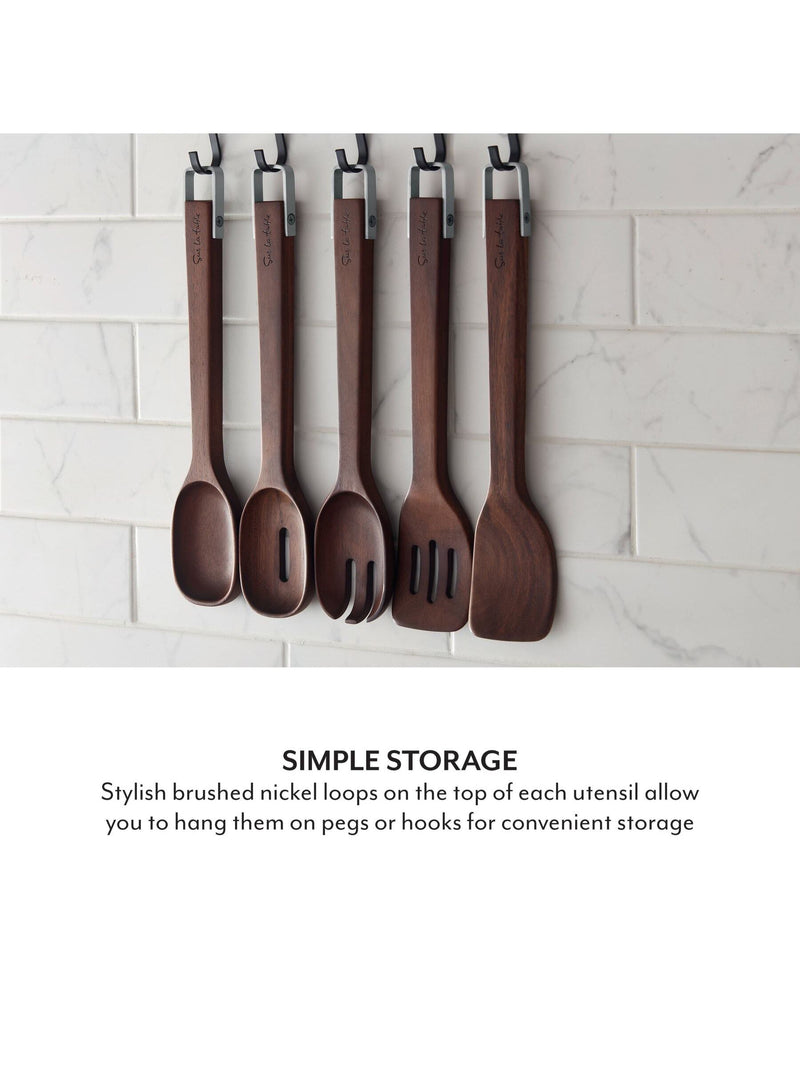 Sur La Table walnut wooden utensil set (British brand)