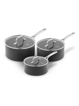 Next Sur La Table Grey Hard Anodised Saucepan 3 Piece Set- Buy online at McGrocer