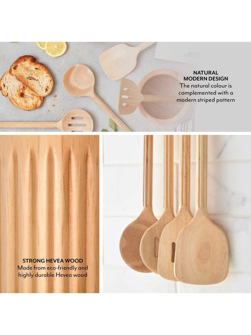Sur La Table set of 4 wooden utensils with holder (British brand)