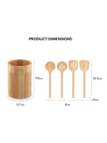 Sur La Table set of 4 wooden utensils with holder (British brand)