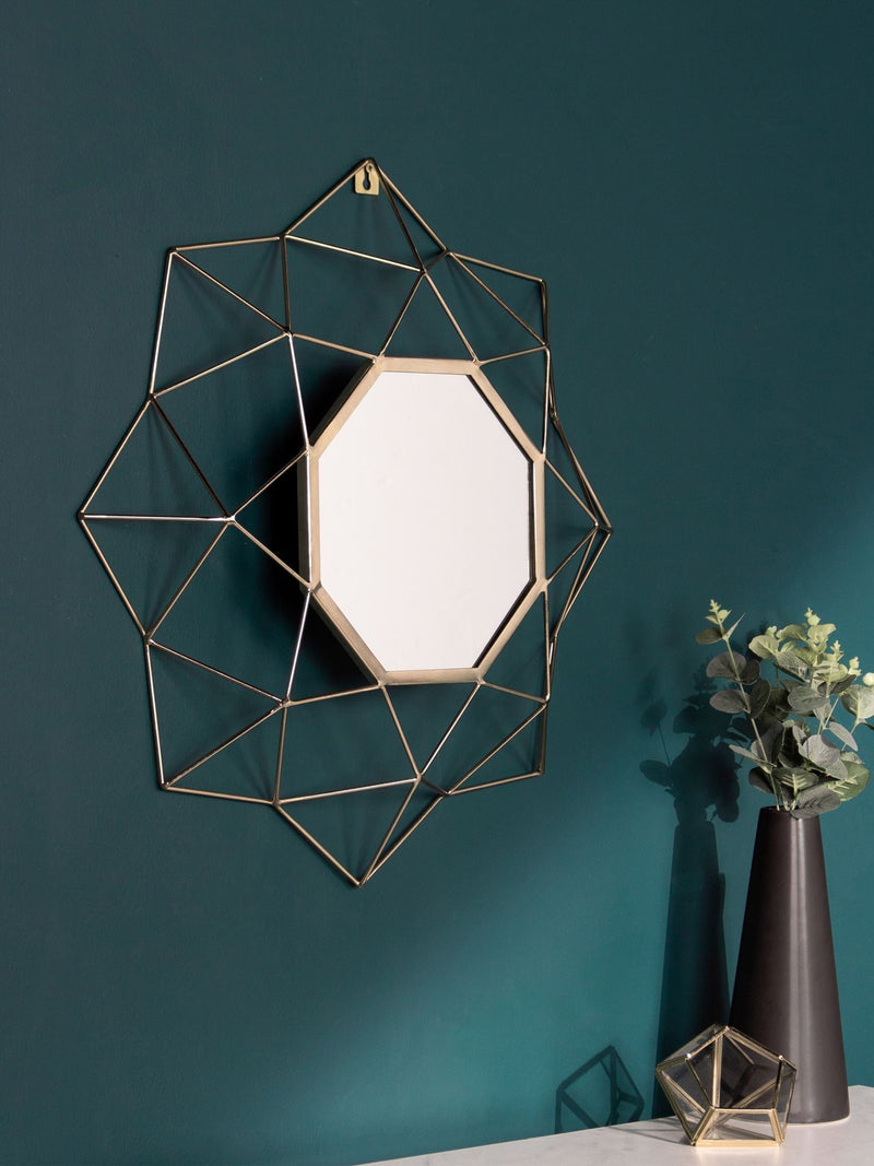 Paoletti Brass Gold Geo Mirror