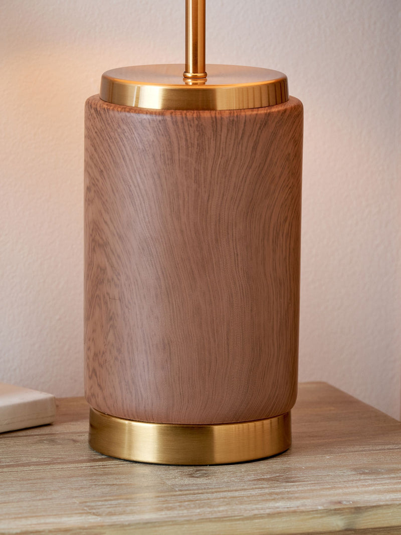 Pacific wood effect ceramic table lamp 48cm - British product