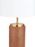 Pacific wood effect ceramic table lamp 48cm - British product