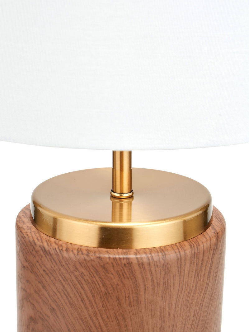 Pacific wood effect ceramic table lamp 48cm - British product