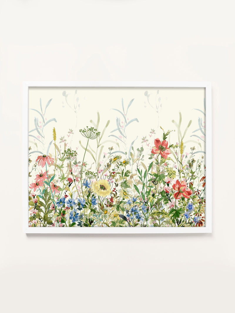 Laura Ashley white poppy meadow small wall art frame, UK version