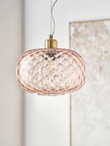 Next Oval Ceiling Light Pacific Pink Azores Rose Textured Glass- Buy online at McGrocer
