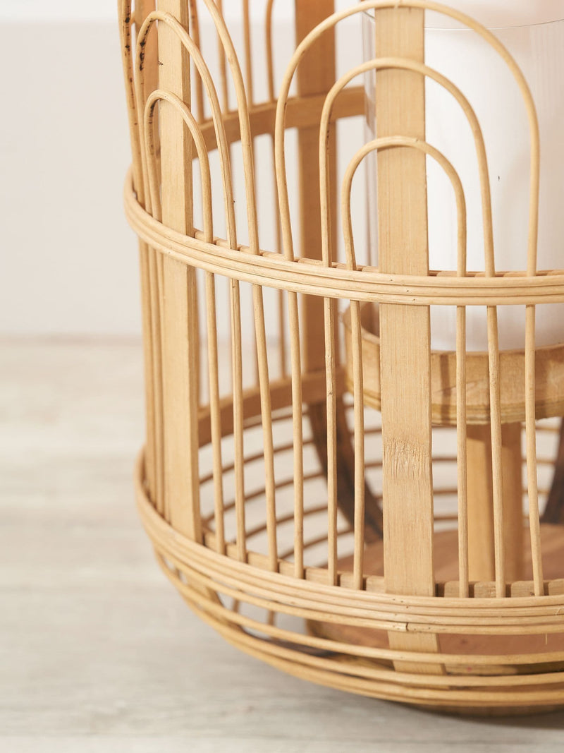 Pacific natural wood and glass candle holder 45cm - British product