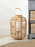 Pacific natural wood and glass candle holder 45cm - British product