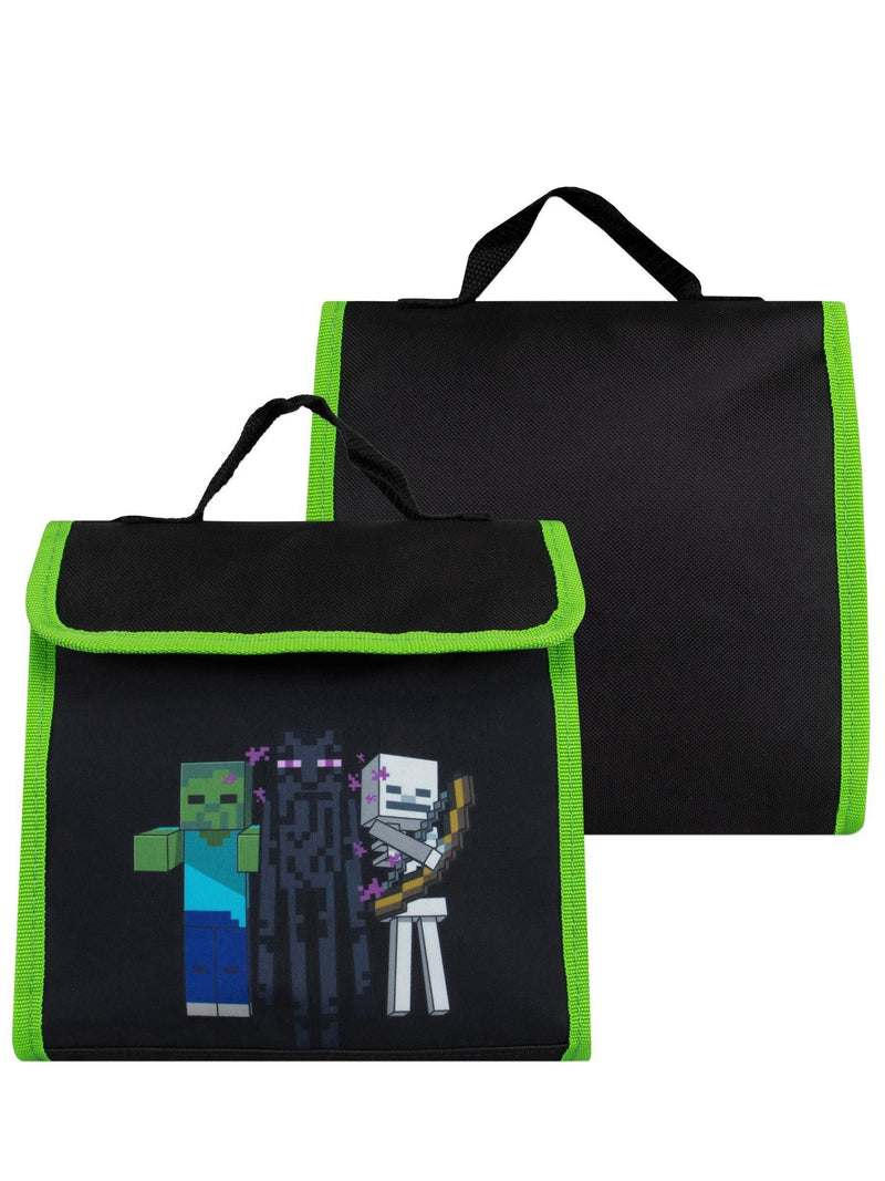 Minecraft grey backpack set lunch bag water bottle, UK version