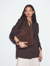 Next N.Premium Chocolate Brown Suede Bucket Bag- Buy online at McGrocer