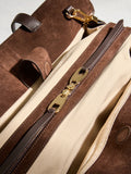 N. chocolate brown suede tote bag, UK version