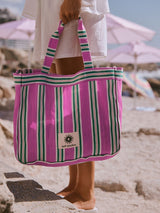 Next Self Pink/Green Stripe Tote Bag- Buy online at McGrocer