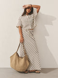 natural jute shoulder bag with leather trim 32cm - British product