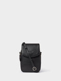 Osprey London black Sprinter leather phone bag, UK version