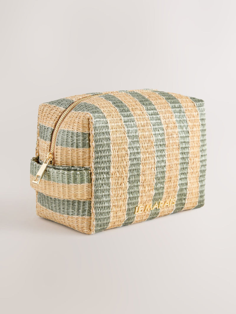 Le Marais green stripe pouch with hardware detail - British product