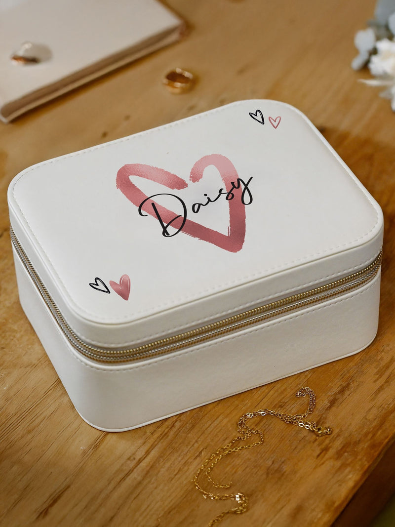 PMC personalised heart travel jewellery box, imported from the UK