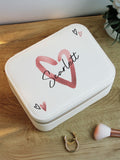 PMC personalised heart travel jewellery box, imported from the UK