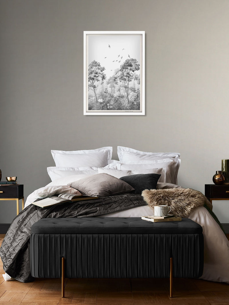 Graham & Brown Grizedale Mono wall art in white frame, UK version