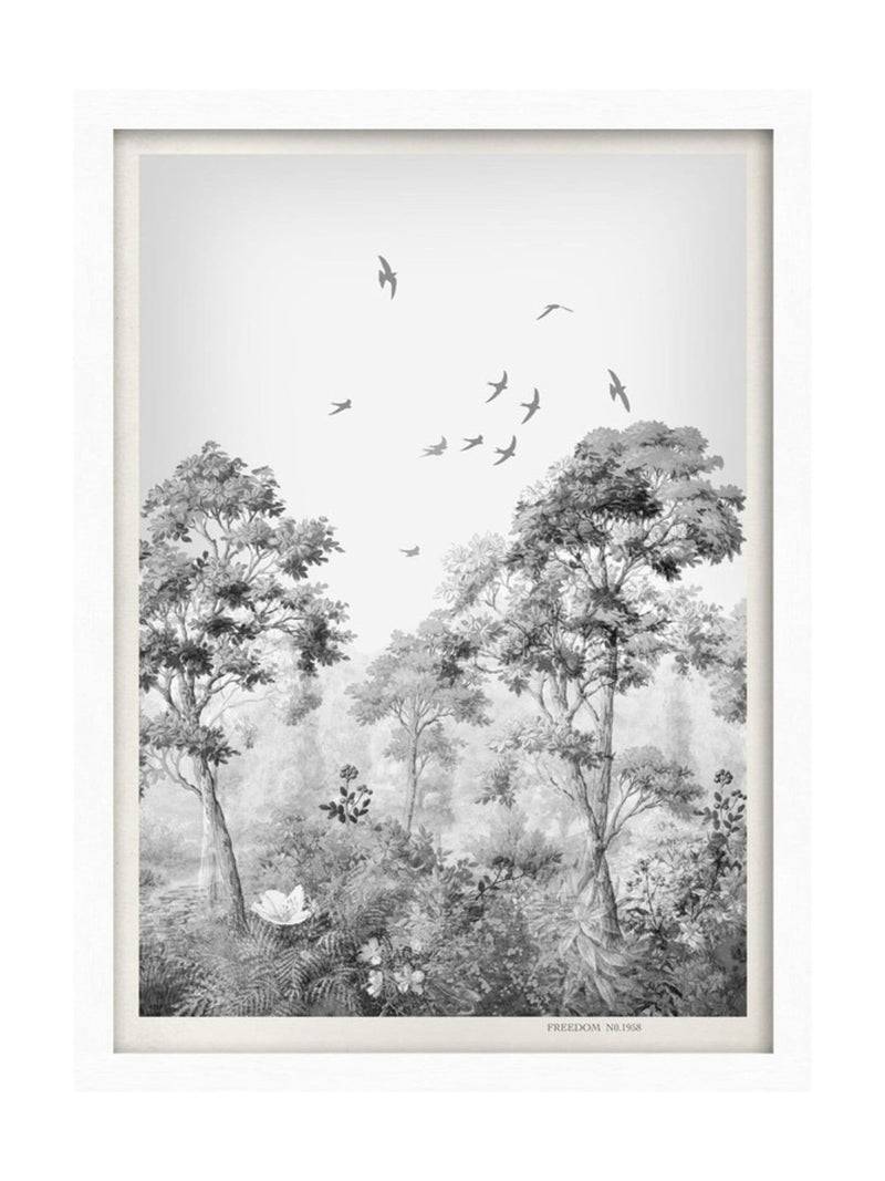 Graham & Brown Grizedale Mono wall art in white frame, UK version