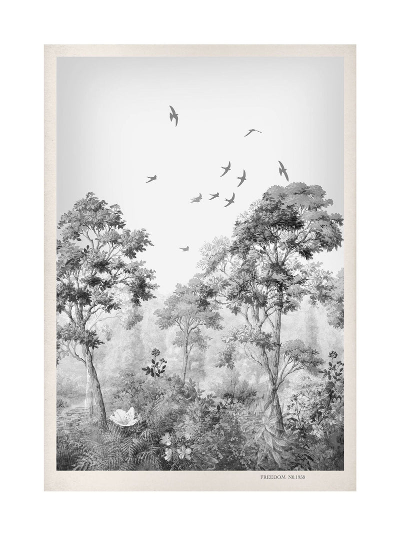 Graham & Brown Grizedale Mono wall art in white frame, UK version
