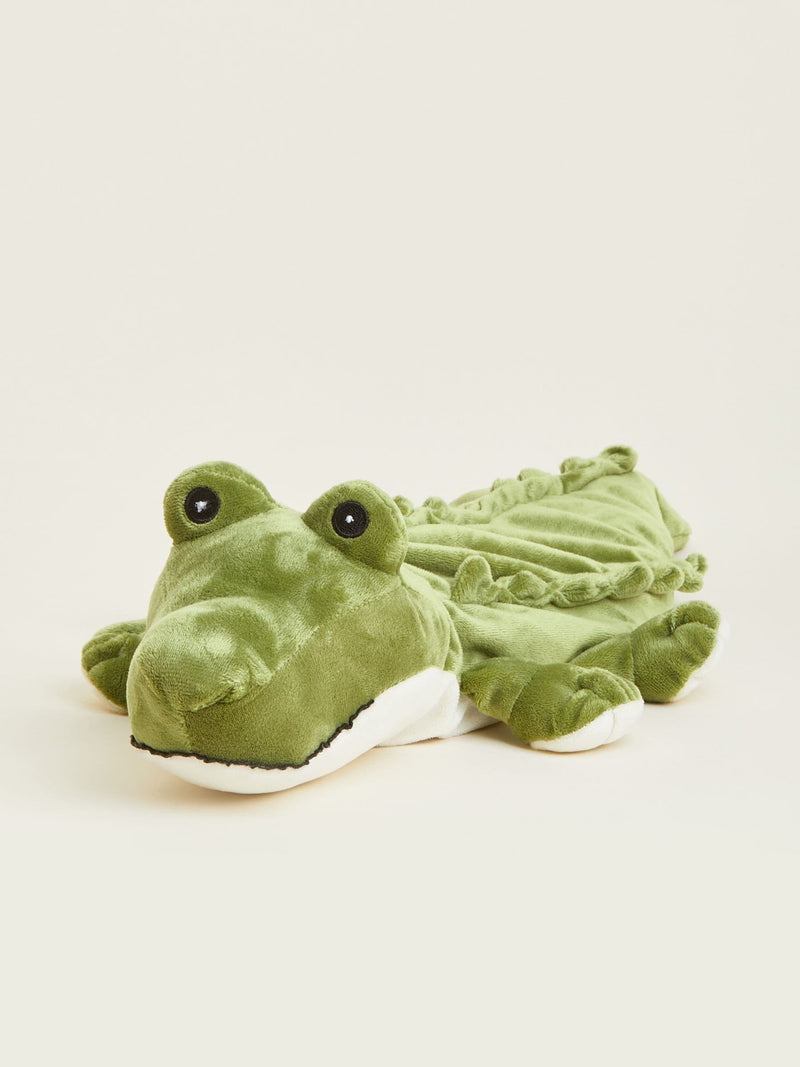 Warmies large green alligator heatable soft toy (British brand)