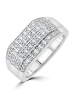 Next The Diamond Store Men's White Encrusted Pave 1.00ct Lab Diamond Signet Ring in Sterling Silver- Buy online at McGrocer