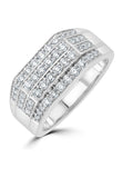The Diamond Store men's diamond signet ring 1.00ct sterling silver (British brand)