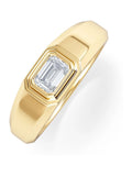 The Diamond Store Gold Men's 0.50ct Emerald Cut Lab Diamond Signet Ring in 9K Yellow Gold